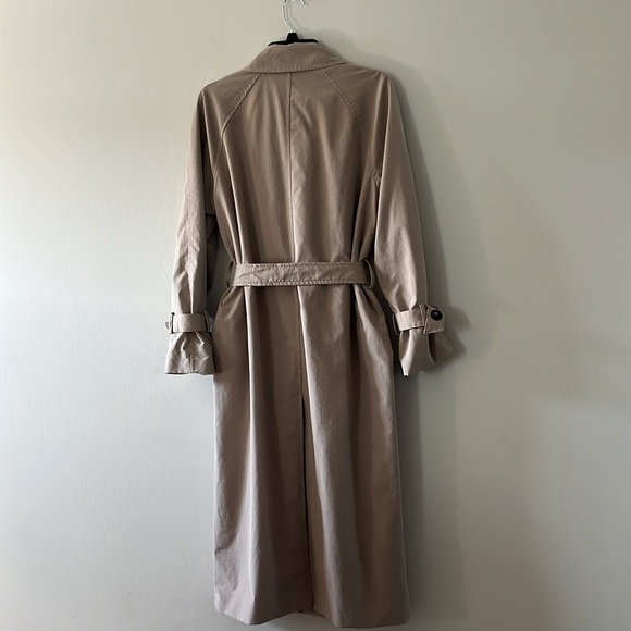 H&M Double Breasted Trench Coat Oversized Sz Small Beige Color - Picture 9 of 16